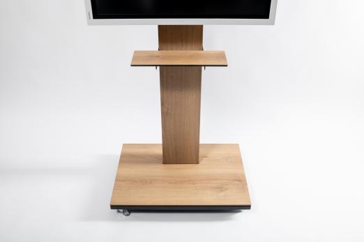 TV Ständer Office Screen Solution 1.2, Elektrisch höhenverstellbar, Mobil auf Rollen, 90° drehbare Screenhalterung, Reseller